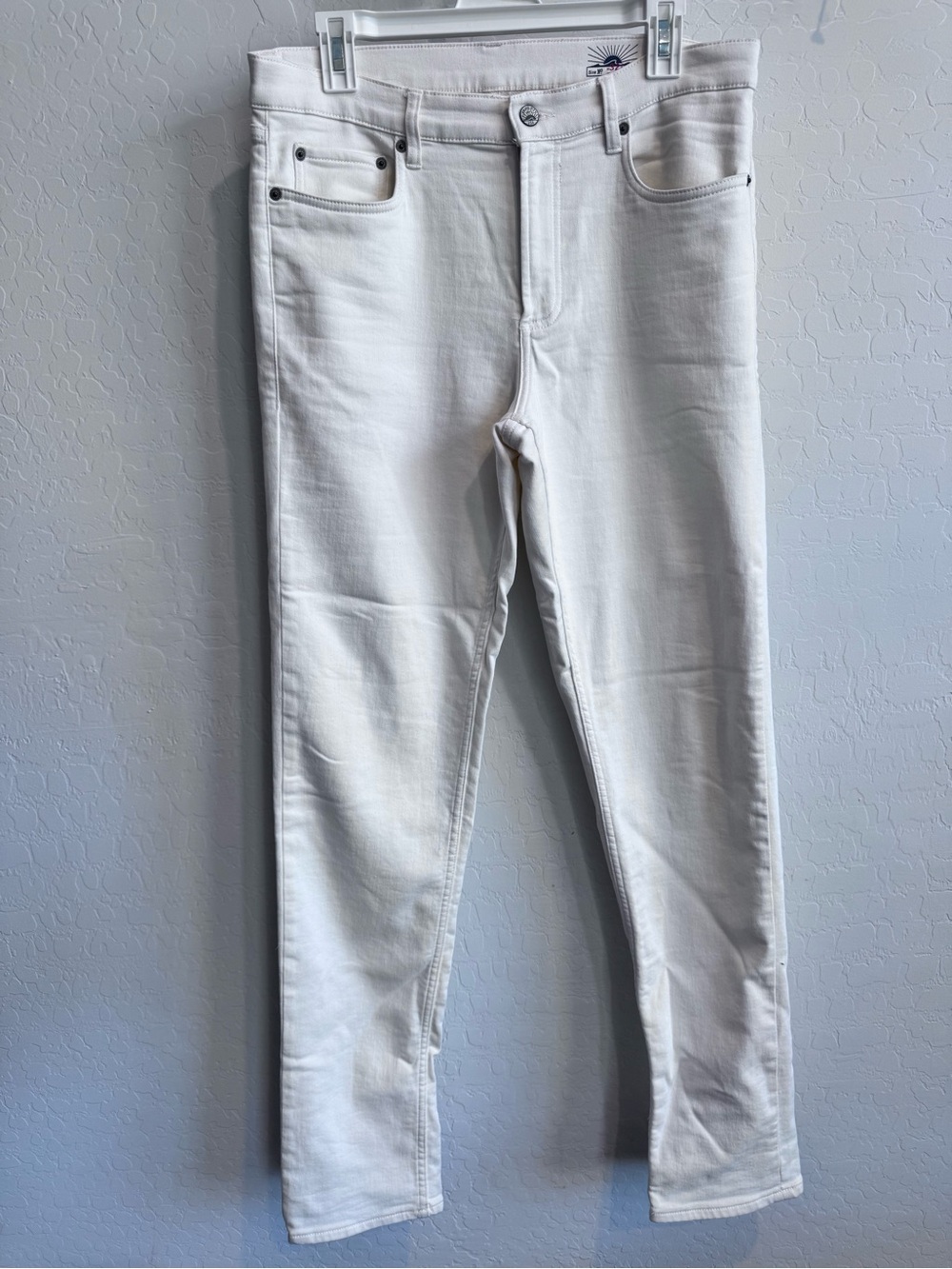 Faherty Men’s White Skinny Stretch Jeans-32W/34L